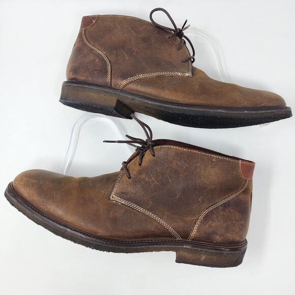 Johnston & Murphy Chukka Boots Men 11.5M Copeland Brown Oiled Leather 25-1870 - Picture 7 of 10